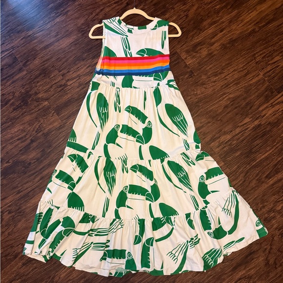 Farm Rio Green Print Maxi Dress with Rainbow Stripe - Picture 4 of 10